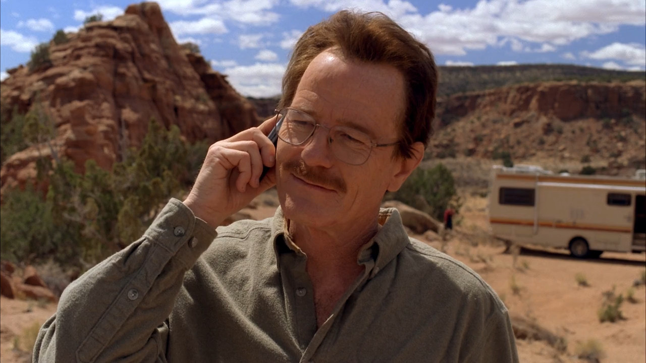 Walt calls Skyler during his first cook with Jesse
