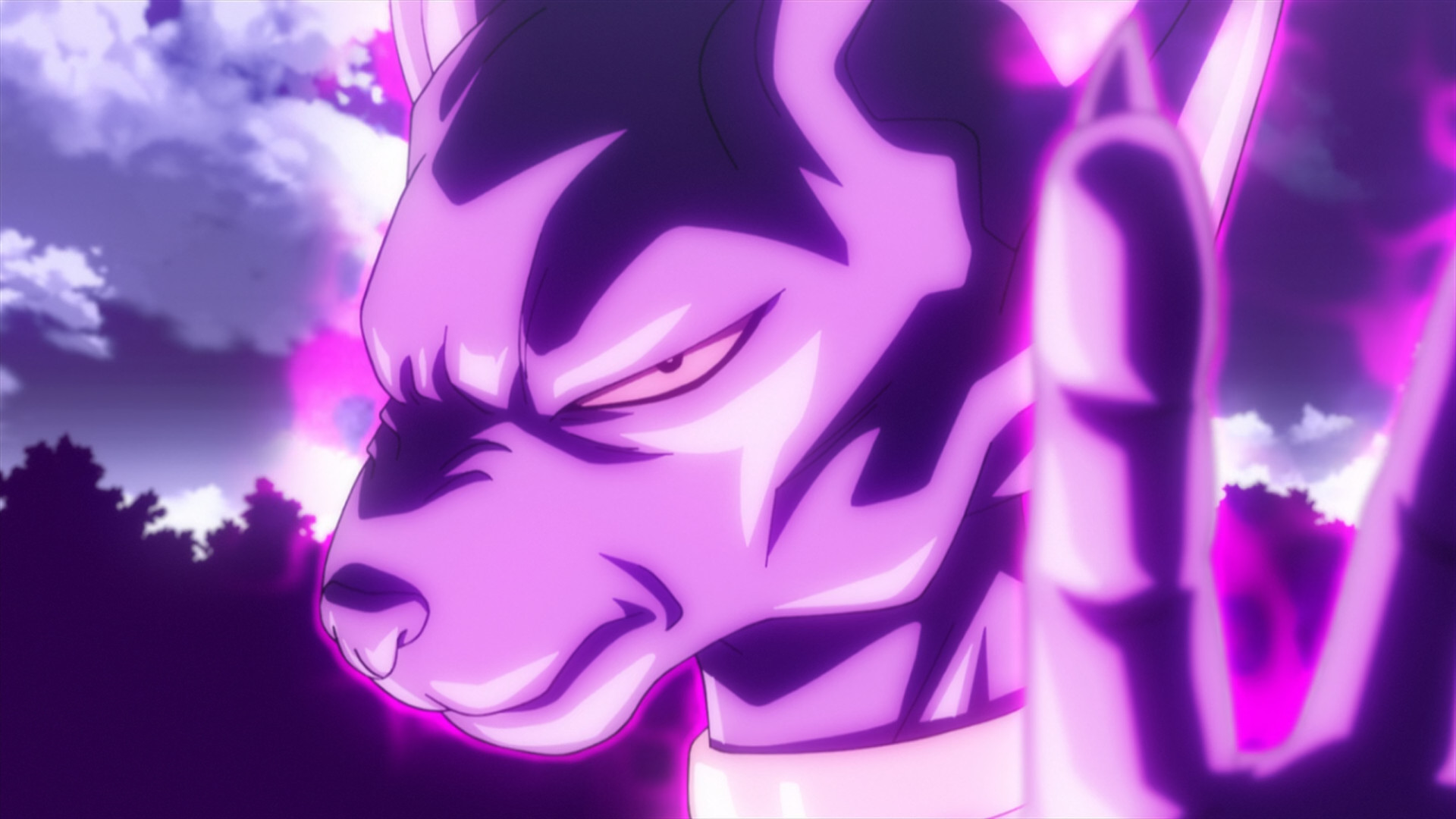 Beerus attacks Majin Boo
