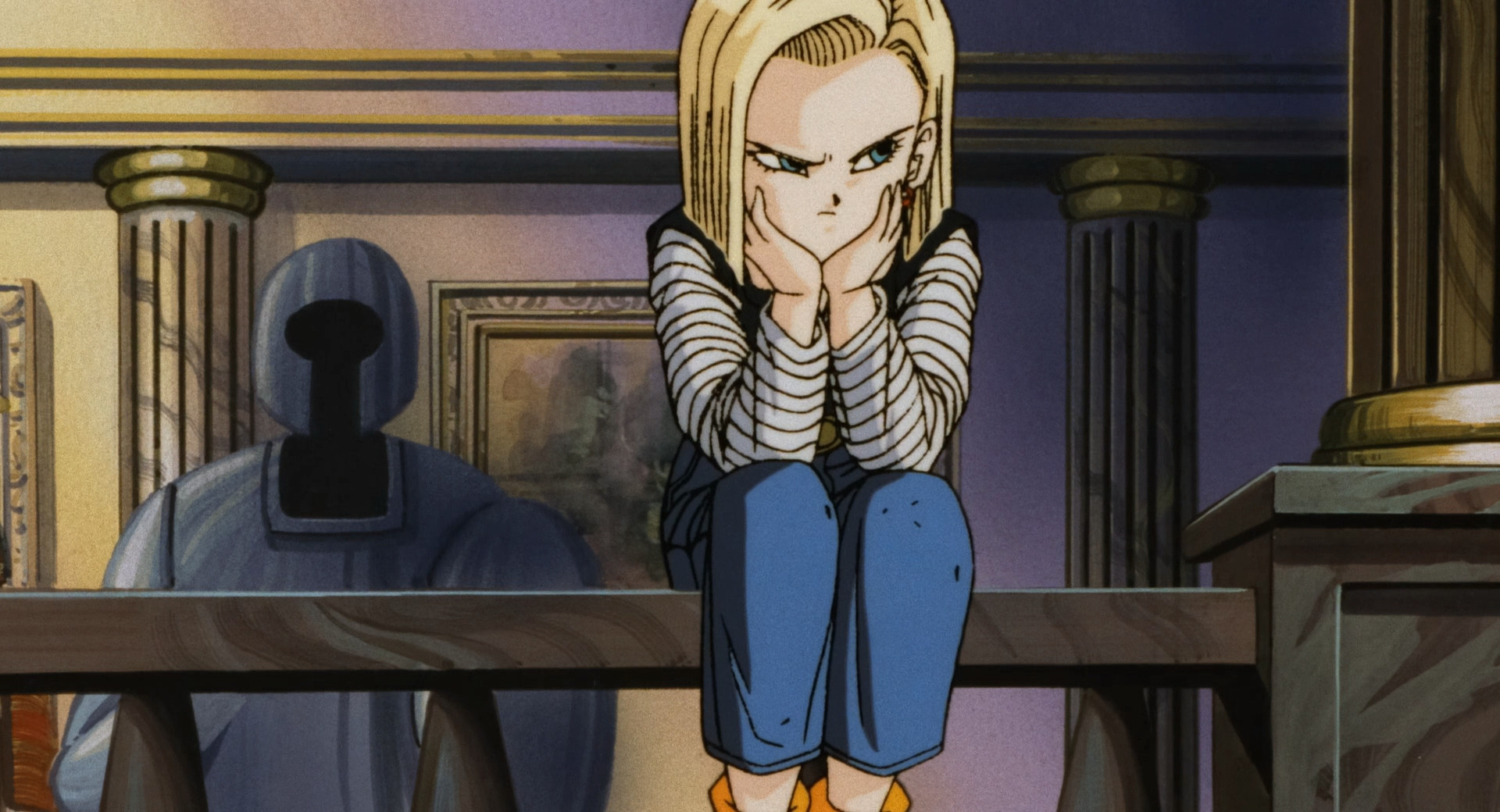 Android 18 impatiently waits for Mr. Satan