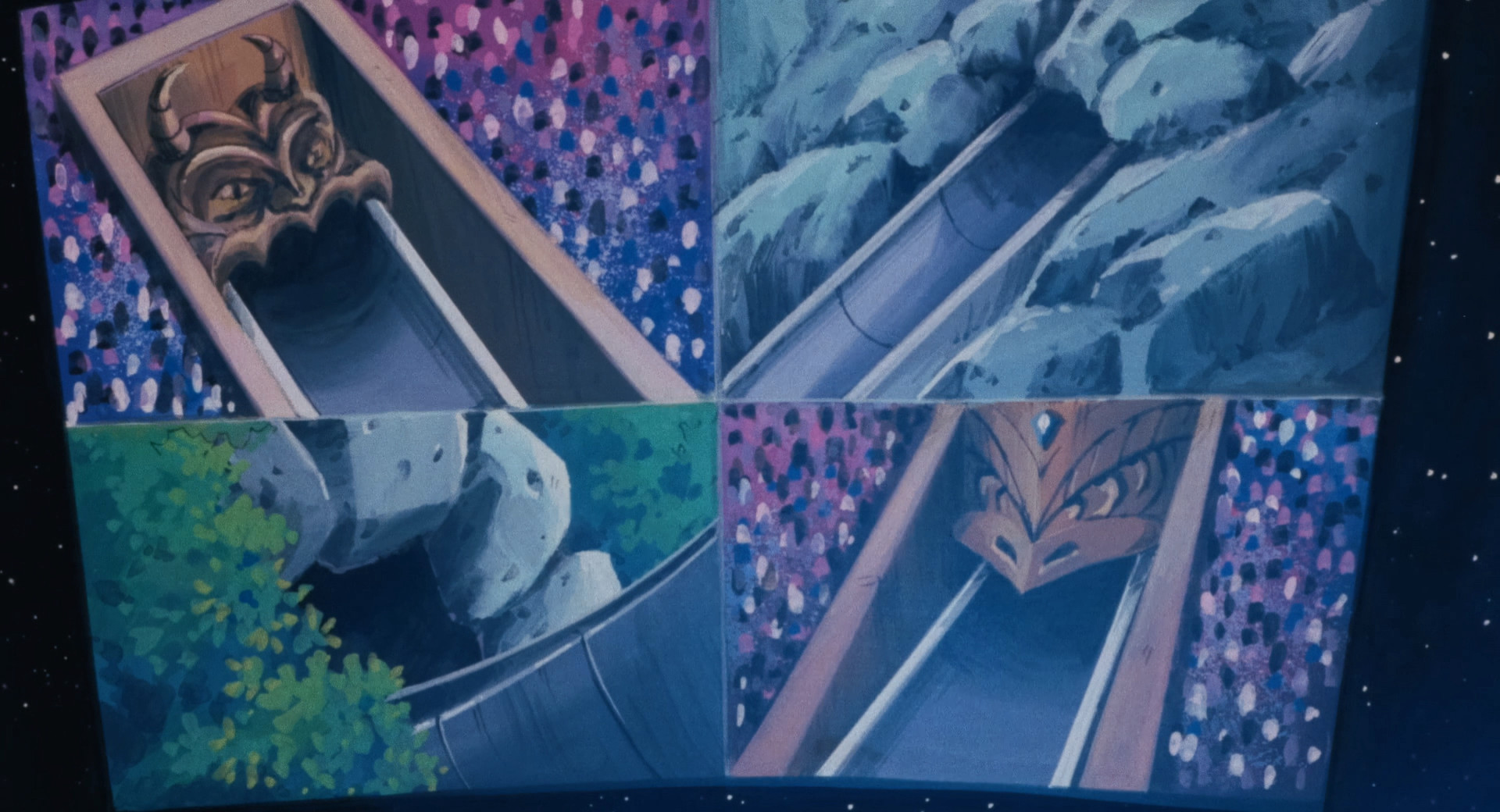 Image of tubes leading to the different battle zones