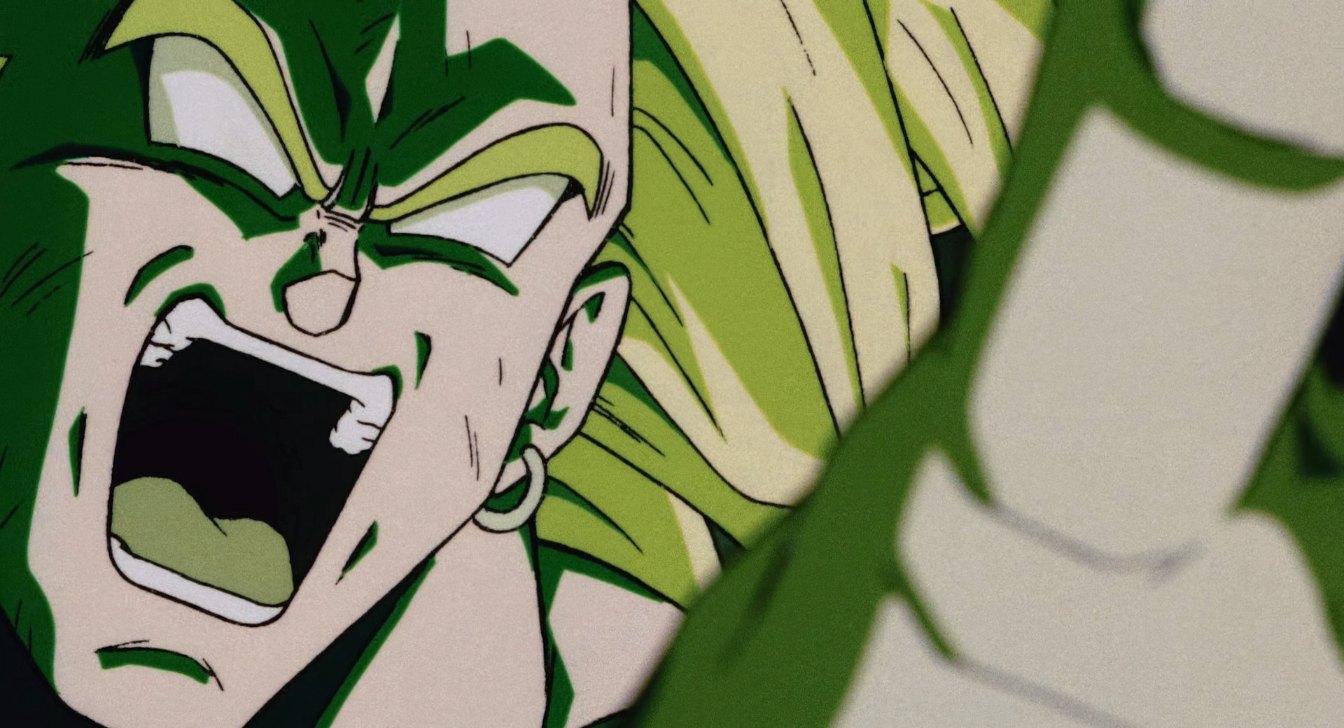 Broly taunts Gohan during the climactic beam struggle