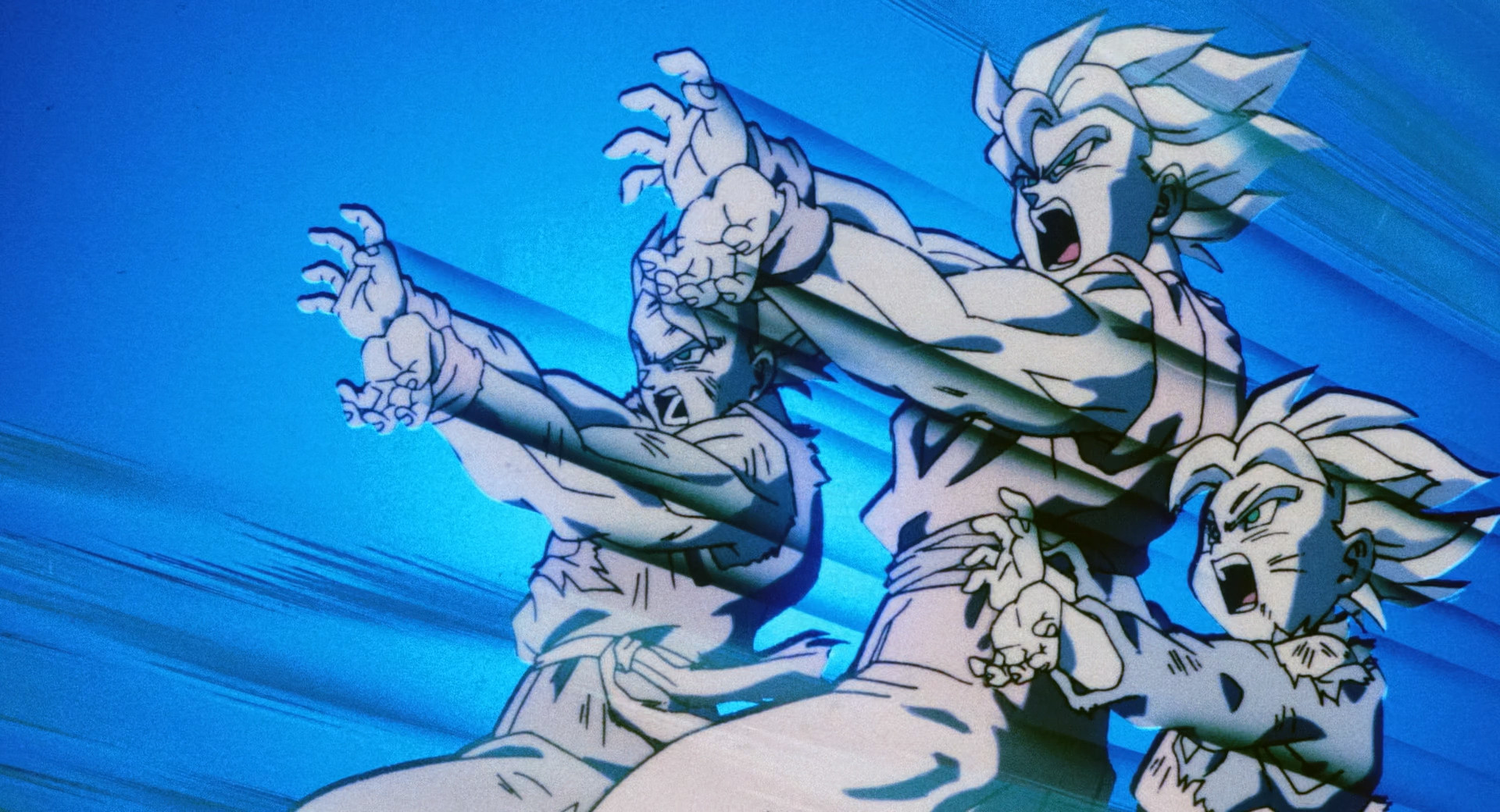 Goku assists Gohan and Goten in the beam struggle