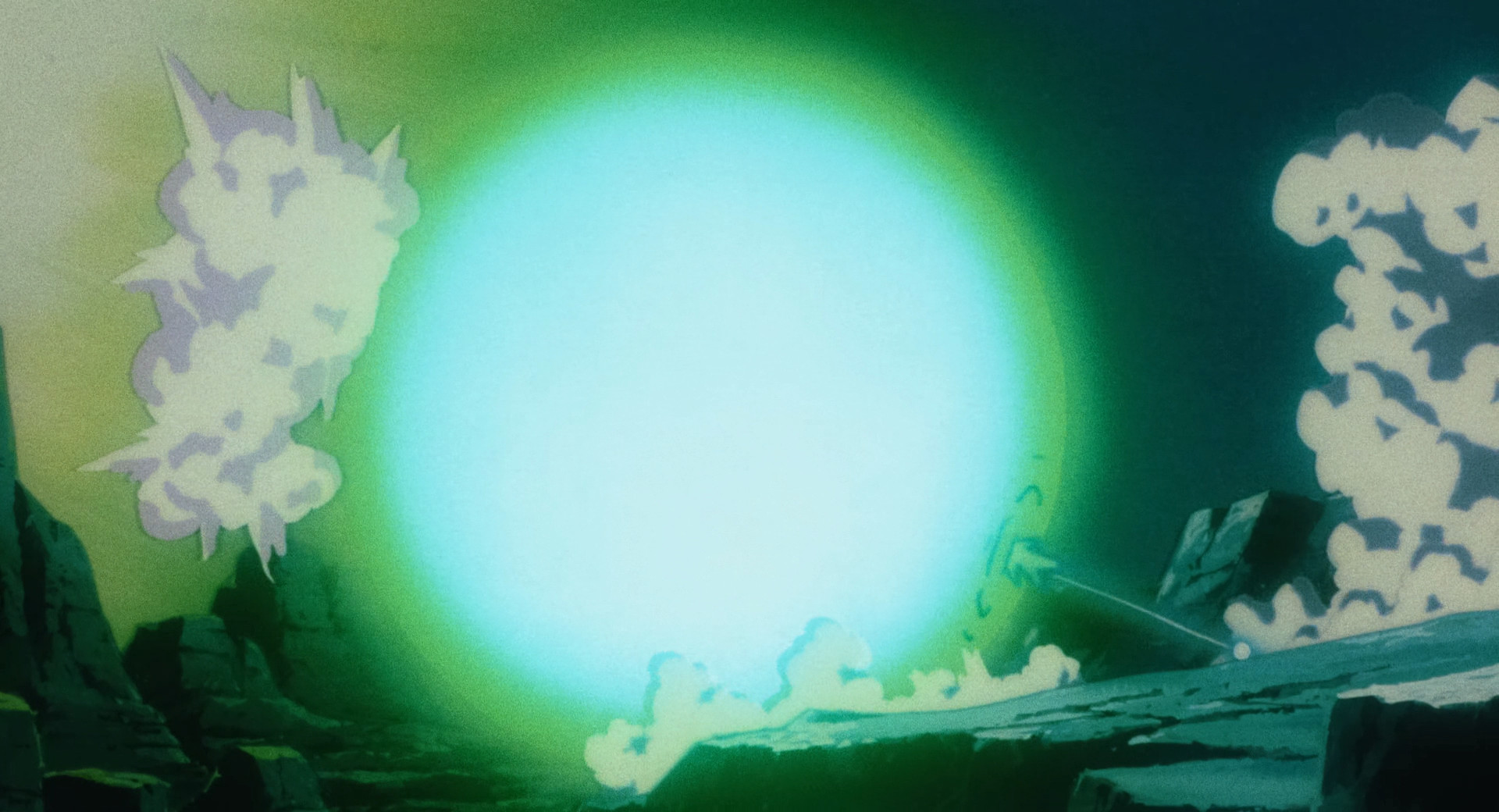 Gohan and Goten try to stop Broly's gigantic energy ball