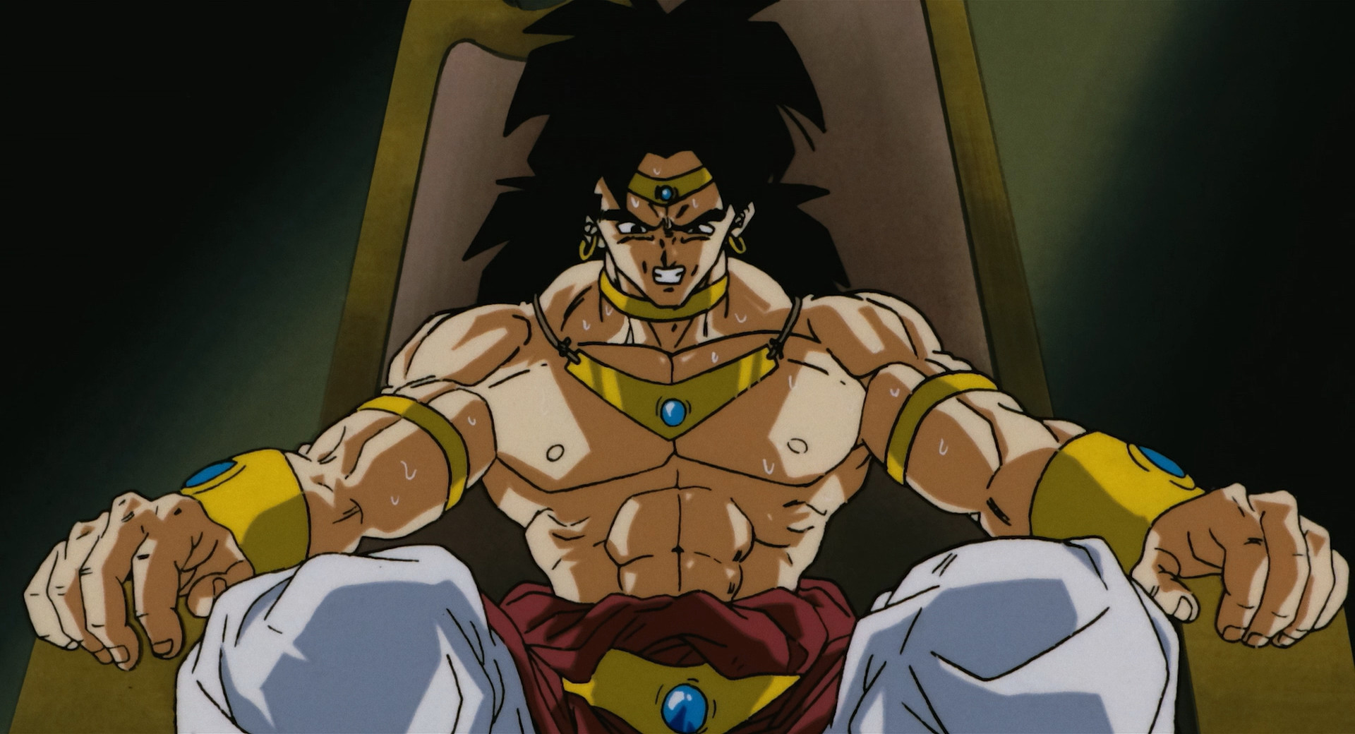Broly struggling to control his power
