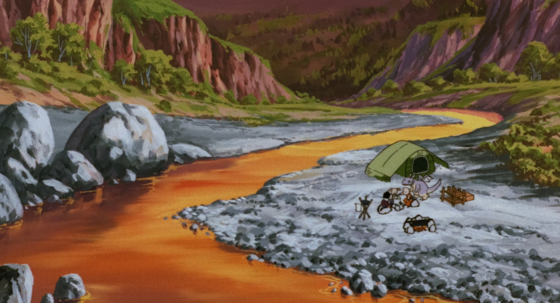 Goku and friends go camping