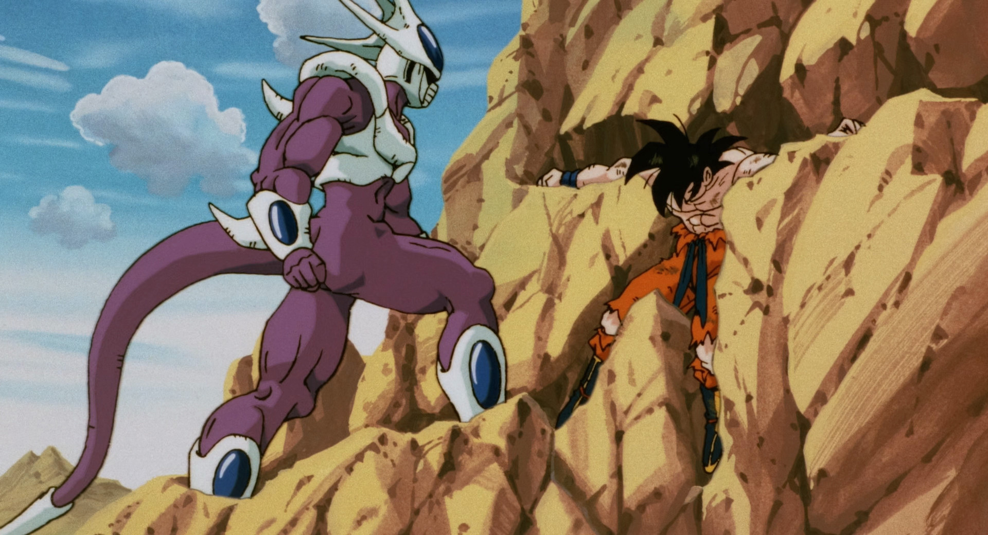 Coola stands over Goku