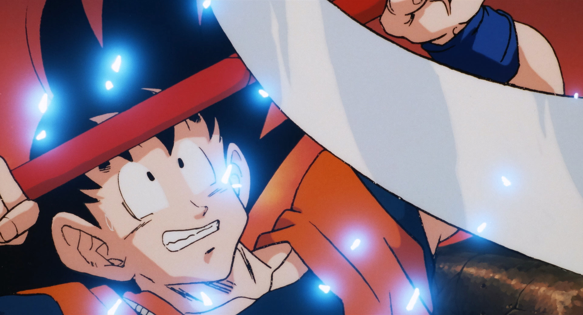Goku fights off Garlic Junior's minions with the Nyoi-bou