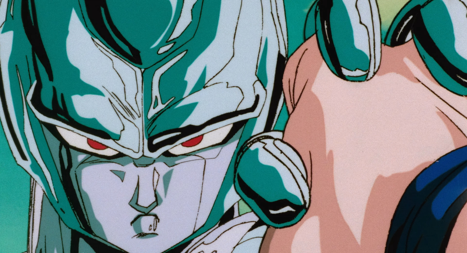 Metal Coola blocks a punch from Goku