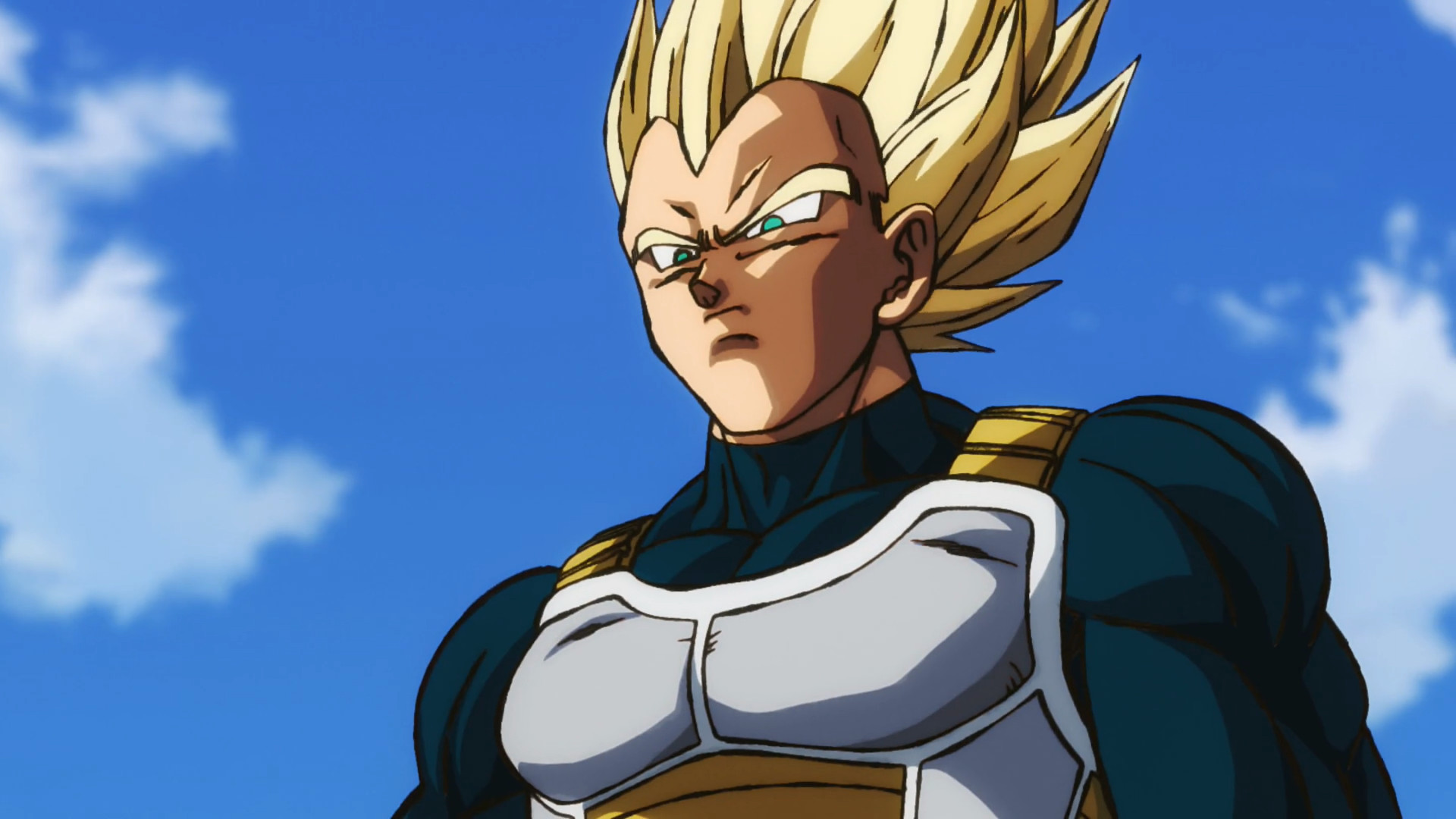 Vegeta enters his Super Saiyan form