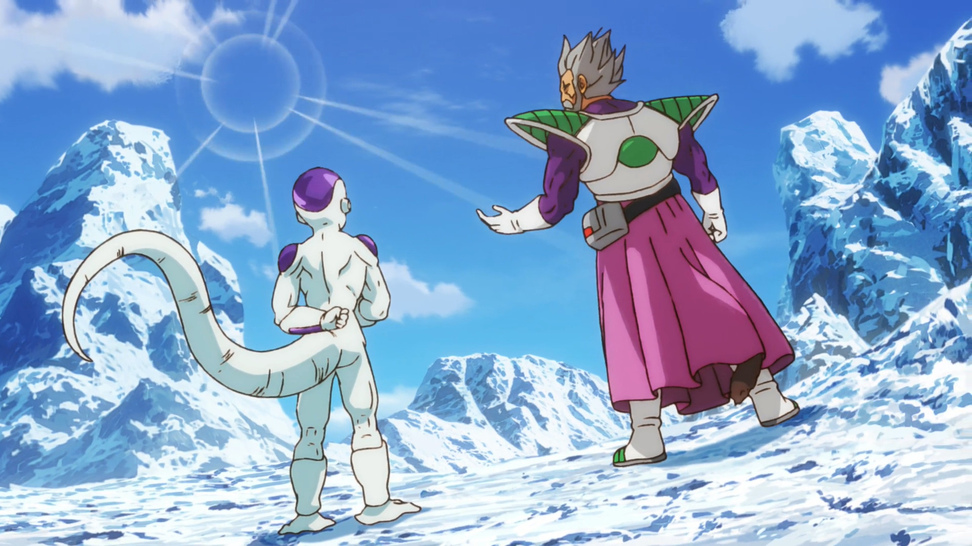 Paragus and Freeza watch the battle