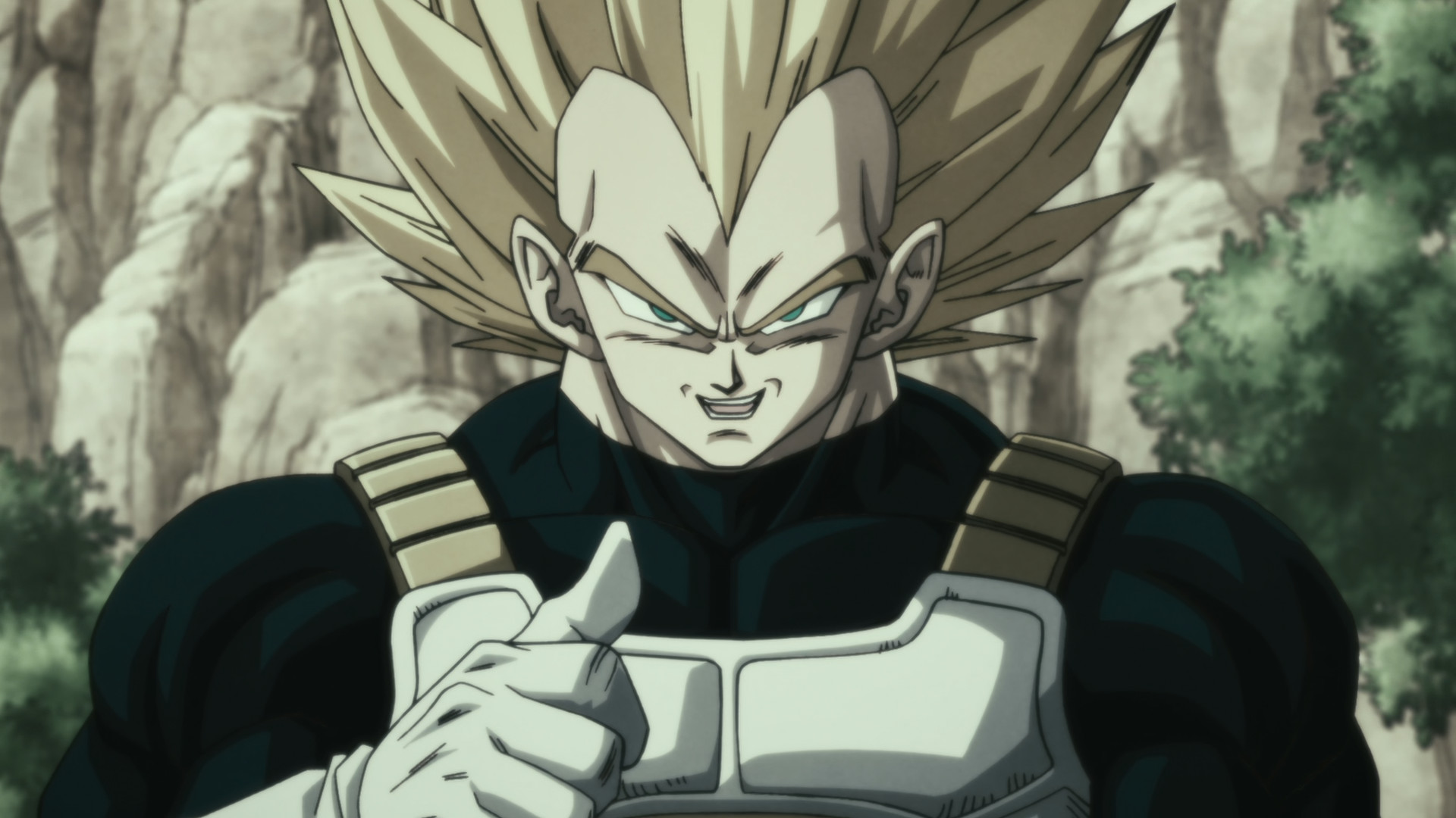Shot of Vegeta bragging to Cell