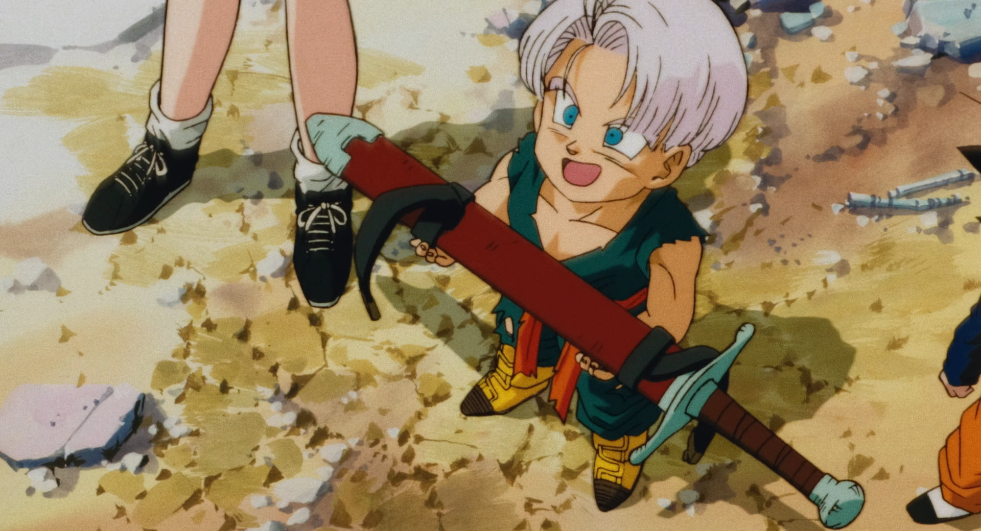 Trunks holds Tapion's sword